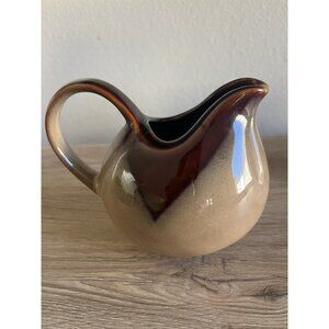 Vtg Sango Nova Brown #4933 Creamer Vase Gravy Boat Earthenware 10oz Farmhouse